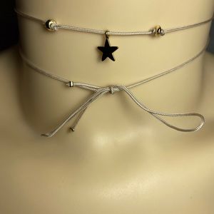 Gray Dainty BowTie Wrap Bracelet Choker Necklace